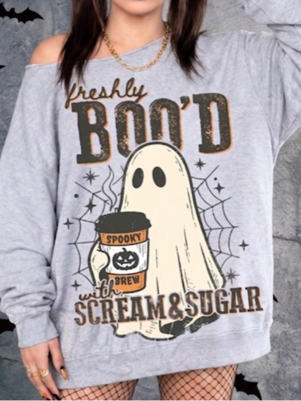 Freshly Boo'd Ghost Graphic Long Sleeve T Shirt